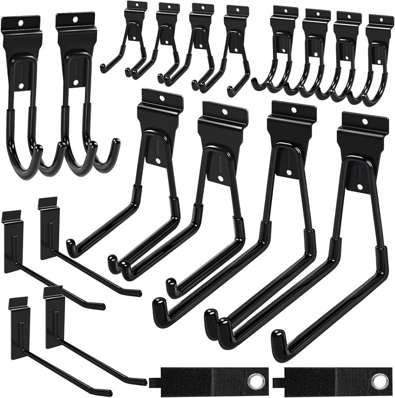 klasit Slatwall Hooks Black 20Pack Firmly and Durable Slatwall Accessories,Perfect for Organizing Garden Tools and Heavy Duty Tools and Garage Hooks Organize Your Space Efficiently - Image 1